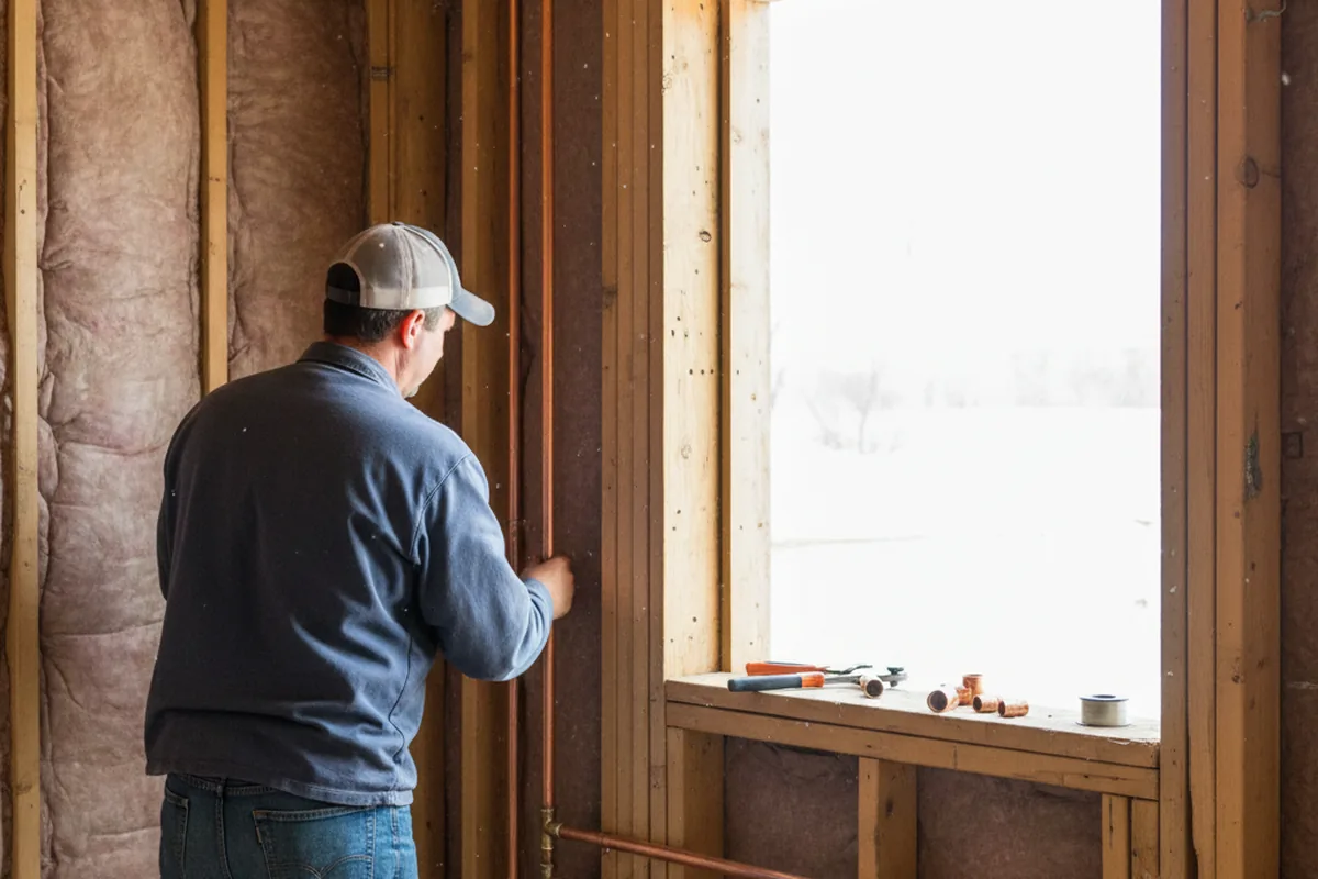 Licensed plumber running new copper supply lines in a Cranberry Township home